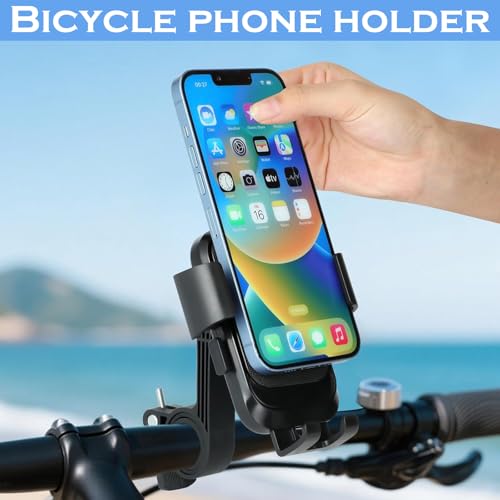 YUZHEDM Uchwyt na telefon motocyklowy, uchwyt na telefon rowerowy, akcesoria do hulajnogi elektrycznej, akcesoria rowerowe Nadaje się do motocykli, wózków dziecięcych, bieżni, skuterów i wózków