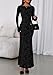 PRETTYGARDEN Women's Floral Bodycon Maxi Dress 2026 Spring Elegant Mesh Long Sleeve Formal Wedding Guest Cocktail Dresses (Black,X-Large)