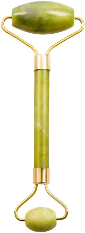 2 in 1 Jade Roller and Gua Sha Set 100% All-Natural Jade Facial Roller for Facial Massage, Face Lift, Anti-Wrinkles