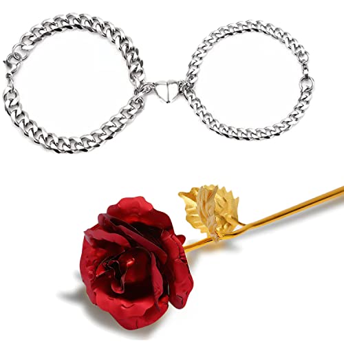 See full amazon price history chart for Fashion Frill Silver Couple Bracelet Magnetic Silver Plated Heart Bracelets Love Couples Bracelets Friendship Promise 2 In 1 Wrist Band Link Chain Bracelet For Men (With Golden Flower) Fashion Frill Silver Couple Bracelet Magnetic Silver Plated Heart Bracelets Love Couples Bracelets Friendship Promise 2 In 1 Wrist Band Link Chain Bracelet For Men (With Golden Flower) (B0BS43KDXR) Amazon Price History, Amazon Price Tracker