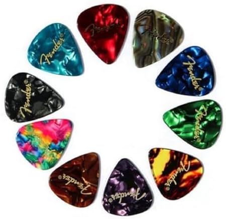 Kit com 10 Palhetas para Violão e Guitarra, 0,71mm, Multicolorida...