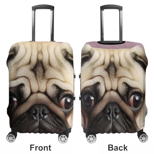 Pug Luggage Cover, Washable Elastic Suitcase Cover Protector Fit 18-32 Inch Luggage3