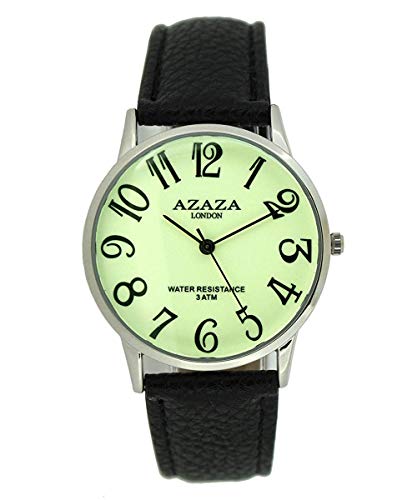 Montre cuir noir homme à cadran lumineux pour vos sorties nocturnes
