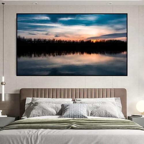 Peintures sur toile de lac et nuages d'art XINBAO de qualité supérieure pour salon