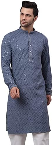 Jompers Men's Chikankari Embroidered and Sequence Kurtas