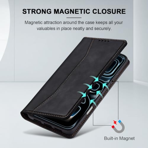 Image of Jasonyu Flip Wallet Case for iPhone 18 Pro /17 Pro,Black