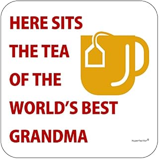 Drinks Coaster Mat. Here Sits The Tea of The World's Best Grandma.