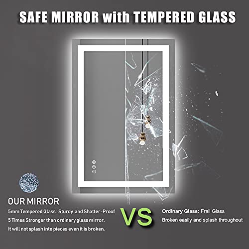 Amorho X-L001AC6080 Led Bathroom Mirror 24"X 32 Inch With Front And Backlight, Stepless Dimmable Wall Mirrors thumb #6