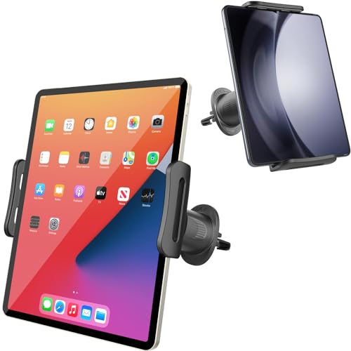 SkyTitan for iPad Car Mount Air Vent Tablet Holder Upgraded Metal Hook for 5-11 Inch Samsung Galaxy Tablets iPad Pro Air Mini iPhone Cell Phone