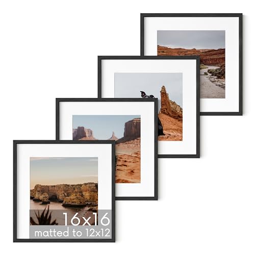 HAUS AND HUES Black Square Frames Set of 4-16x16