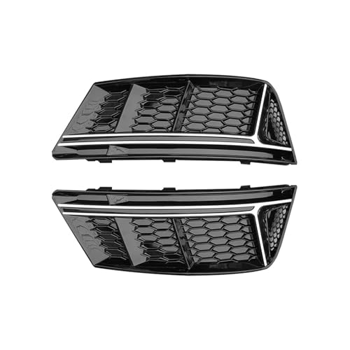 Rejillas de panal para Audi A4 B9 2016-2019 con moldura protectora de luz antiniebla delantera