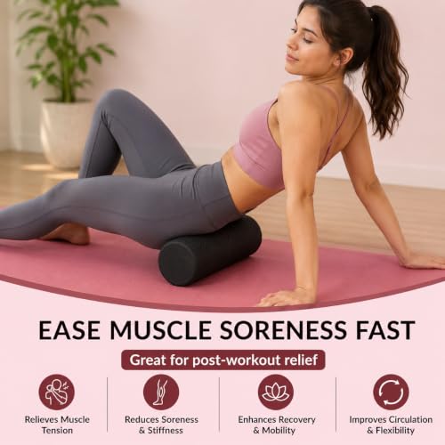 Image of Foam Roller for Exercise & Deep Tissue Massage | High Density Workout Roller for Muscle Recovery, Myofascial Release, Back, Legs, Knee Pain Relief, Yoga, Pilates & Gym Fitness