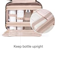 BAGSMART Kulturbeutel kulturtasche Damen, Kulturtasche zum Aufhängen, Toiletry Bag Kosmetiktasche Reise Waschtasche Transparent für Makeup,Toilettenartikel (M-Rosa) – Ansicht 5