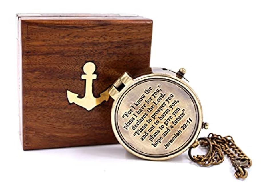 Engraved Compass ¨C I Know The Plans I Have for You ¨C Jeremiah 29:11 ¨C Graduation, Baptism, Easter, Birthday, Mother¡¯s Day, Father¡¯s Day, Wedding Gift