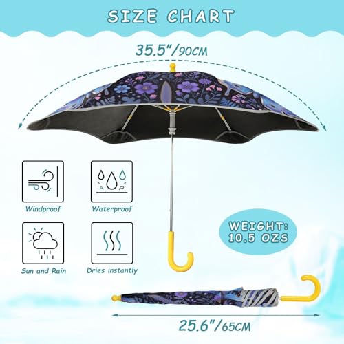 Paraguas para lluvia para niños pequeños resistente con reflectante azul 3