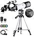 BEBANG Telescopio Astronómico, HD Telescopio de refracción de 70 mm con Adaptador de Teléfono, Filtro de Luna, 2 oculares, Ajustable Mochila y Trípode
