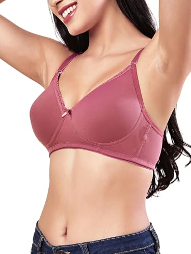 Image of Women's Seamless Padded Non Wired Cotton Stretch Everyday Bra| Detachable Straps | Transparent Straps Included