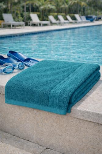 Image of Fitness Mantra Cotton Bath Towel 650 GSM | Heavyweight, Soft & Absorbent | Quick Dry | Large 30 x 60 Inch Towel for Daily Bath Use | 1 Peace| Dark Teal|