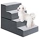 WGYTECH Haustiertreppe für Kleine Hundetreppe für Sofa und Bett aus Hochdichtem Schwamm Treppe mit Abnehmbare Waschbare Bezug Rutschfestem Boden,4 einsetzbare Stützplatten(4-Stufen)