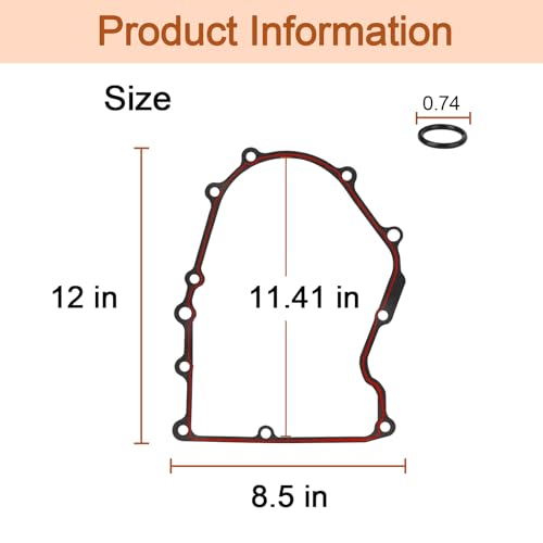 Image of 2404166s Gasket Replacement Kohler Engine Oil Pan Gasket 24-041-66-S, 24-041-54-S Oil Gasket with O-Ring