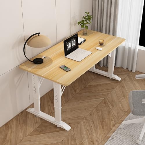 Escritorio para juegos, mesa de computadora ajustable en altura con almohadillas antideslizantes para uso doméstico y de oficina