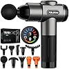 TOLOCO Massage Gun, Deep Tissue Back Massage for Athletes for Pain Relief, Percussion Massager with 10 Massages Heads & Silent Brushless Motor, Valentines Day Gifts for Him Her, Grey