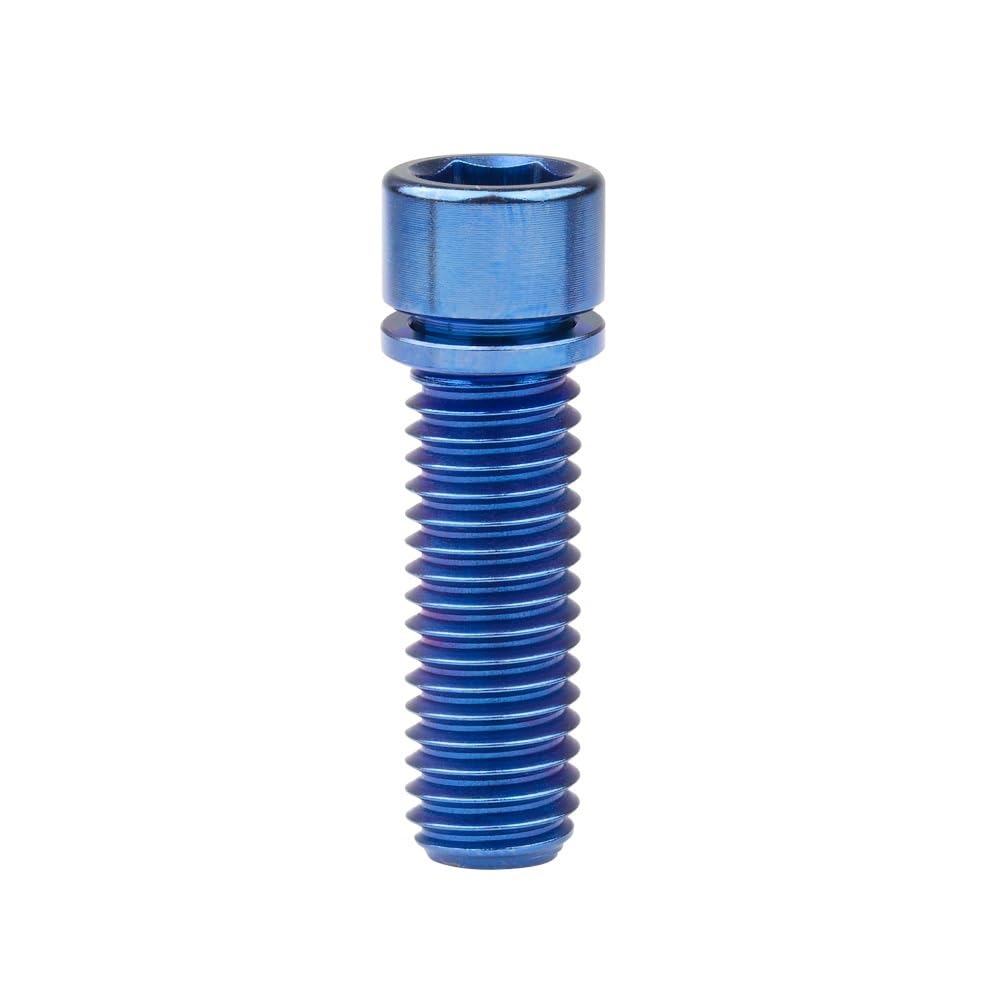4 pezzi M7 / M8x20 25 mm Bullone in titanio Testa esagonale piccola con rondella Vite(Blue,20MM_M7)