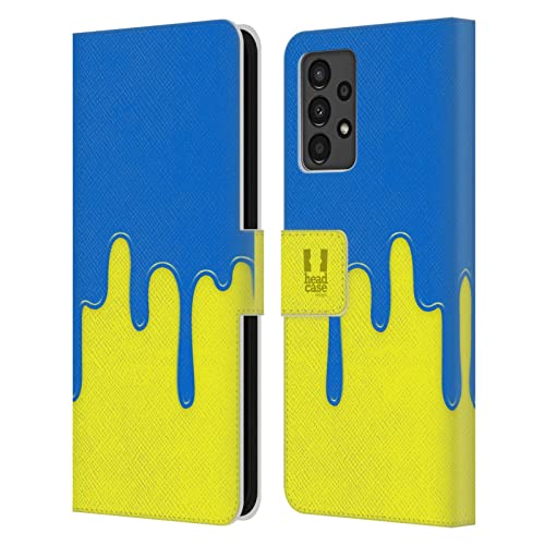 Étui portefeuille en cuir Samsung A13 Head Case Designs Jaune Bleu Fusion