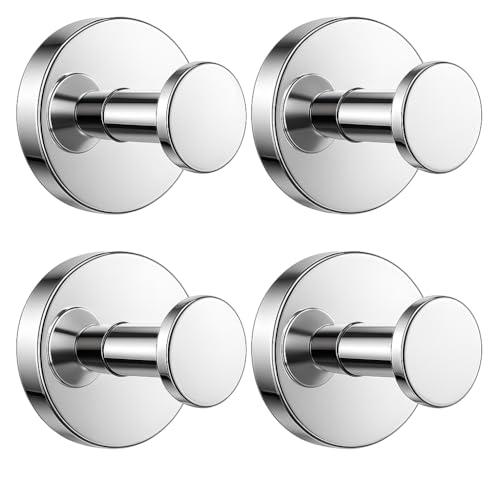 Image of BKV Suction Cup Hooks for Glass Window,Removable Shower Hooks for Inside Shower,Metal Towel Hooks for Bathrooms,4 Pack(Mirror)