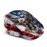Reanaysto 250th Anniversary Patriotic Newsboy Cap Retro Classic Ivy Gatsby Cabbie Hat Adjustable Commemorative Fishing Caps for Men