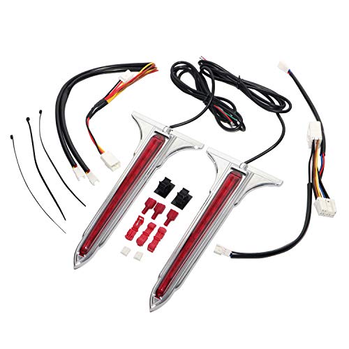 Wedge LED Rear Saddlebag Side Accents Tail Brake Lights with Red Lenses for Harley Touring Road Glide Tri Glide Electra Glide Street Glide 1993-2013