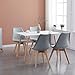 IPOTIUS Tavolo da Pranzo con 4 Sedie Moderno Set Sala da Pranzo, Tavolo Rettangolare e Sedie da Cucina Grigio