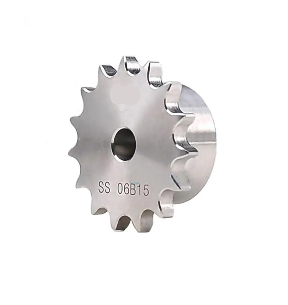 Chain Roller Sprocket, Tooth Roller Chain Sprocket 1 Pcs 10-24 Teeth Stainless Steel 06B Pitch 9.525mm Industrial(21Teeth)