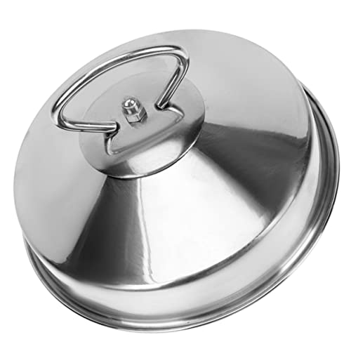 POPETPOP Stainless Steel Splatter Cover Lightweight Steaming Dome Lid for Versatile Kitchen Use Heat Insulated Design for Food Protection and Flavor Retention