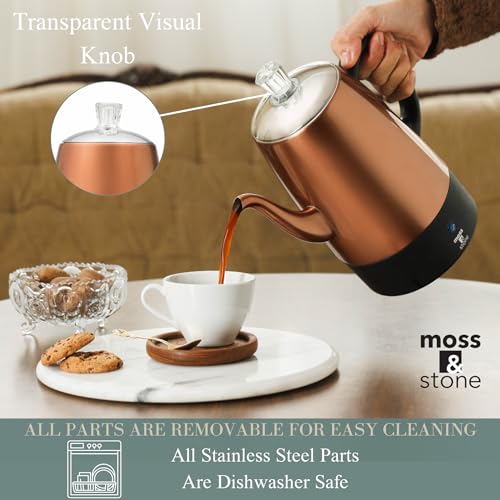 Moss & Stone 10 Cup Copper Percolator