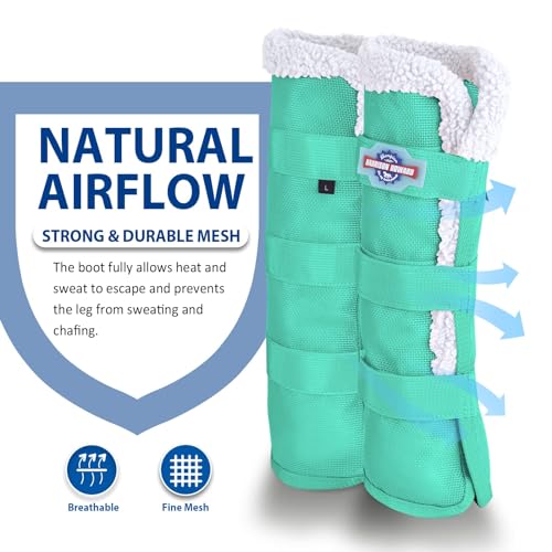 Image of Harrison Howard Horse Fly Boots with Fleece Trim Long-Lasting Breathable Cool Mesh Adjustable Closure