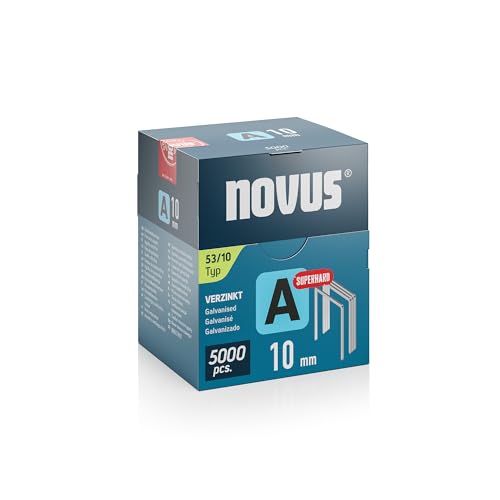 NOVUS TOOLS Feindrahtklammern Typ 53 10 mm 5000 Stück verzinkte Heftklammern Tackerklammern für Stoffe Textilien und Maschendraht