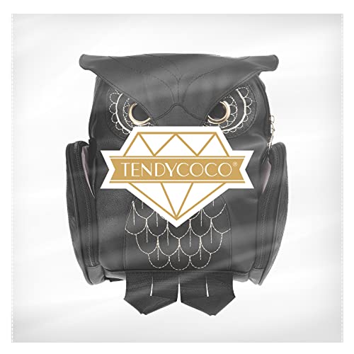 Mochila feminina de couro PU com desenho de coruja e desenho de coruja, bolsa escolar casual para cr