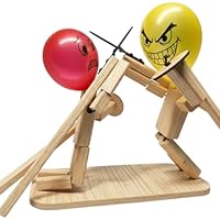 Akargol Wooden Fencing Puppets Balloon Game - Best Trend Board Game 2025Balloon Bamboo Man Battle, Man Battle Bots Arena Adult Party Games for Groups (with 100pcs Balloons)