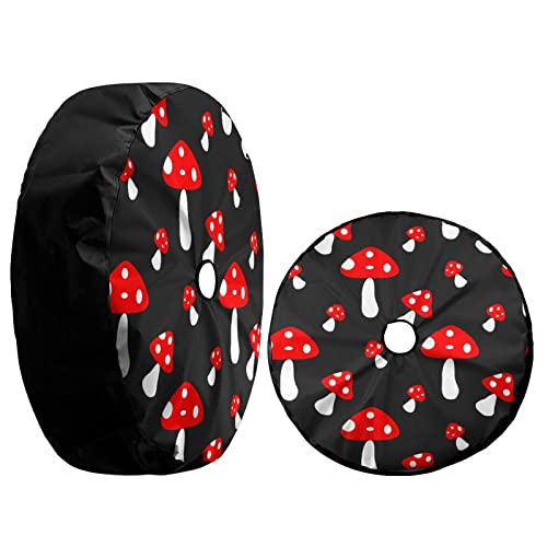Image of Delerain Spare Tire Cover with Backup Camera Hole Mushroom Wheel Covers Waterproof Dust-Proof UV Sun Universal Fit for Jeep Trailer RV SUV Truck (18 Inch for Diameter 32 inch-34 inch)