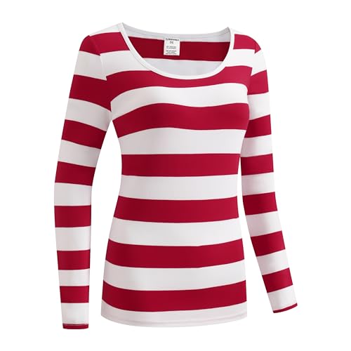 Sthisomo Women'S Classic Long Sleeve Striped Scoop Neck T-Shirts  thumb #1