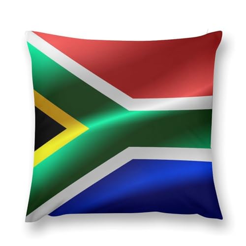 100% BLUE COLLAR Aesthetic Room Decor Throw Pillow Cover Flag of South Africa Garden Farmhouse Cushion Case Soft Square Cushion Case