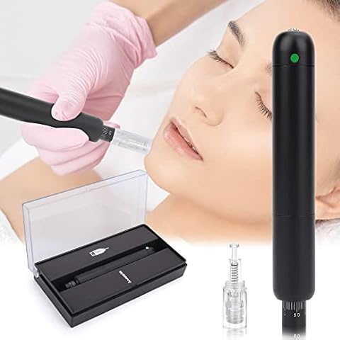 Wireless Derma Pen Screw Type Mesotherapy Skin Rejuvenation Electric Microneedle Therapy System for Wrinkle Stretch Marks Scar, 0.25-2.5mm Adjustable Cover