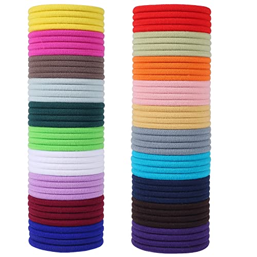 80Pcs Hair Elastics Hair Ties, 6Mm Colorful Ponytail Holders Hair Bands, 2 Inch In Diameter Elastic Band For Medium To Thick Hair, Curly Hair, Women Or Men, 20 Colors (6Mm Colorful ） #TOP4