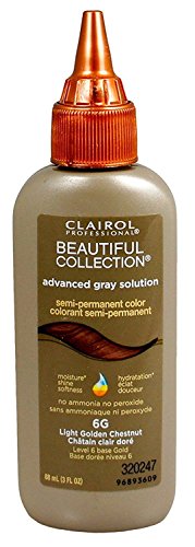 Clairol Beautiful Advanced Gray Solution Collection #6G Light Golden Chestnut 3 Ounce (88ml) (6 Pack)