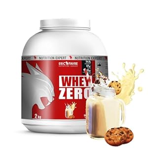 WHEY ZERO +74% de Protéine Whey Concentrée, Faible en Sucre, Construction/Récupération Musculaire – Laboratoire Français Eric Favre – Cookie Cream 2Kg