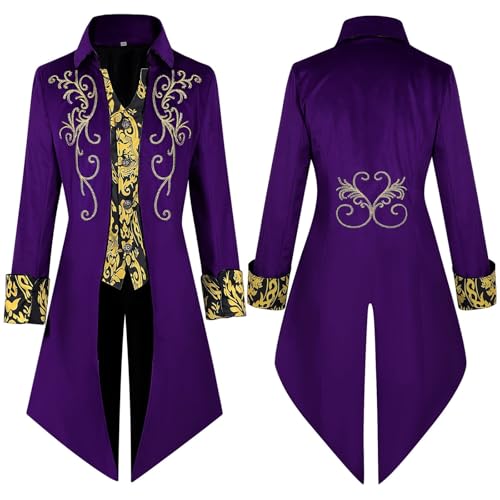 Chaqueta steampunk medieval de cola para ropa de teatro y moda