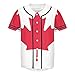 Vnurnrn Canada Flag Mens Baseball Button Down Jersey Hipster Hip Hop T Shirts