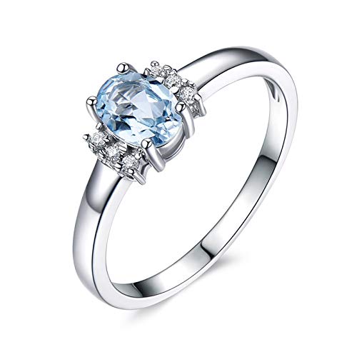 Topaze bleu ciel bague argent femme KnSam pour mariage