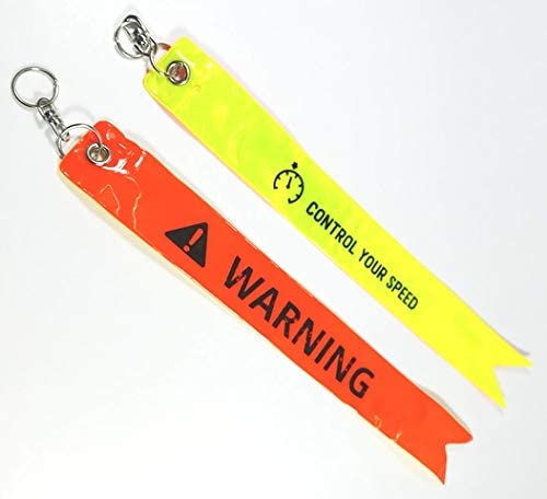 Control Your Speed Logo Safety Tag/Warning tag Fluorescent Reflector in Night Glow Like LED Light Fashion Modification Hanging Tie Ribbon Twin for Car & Bike